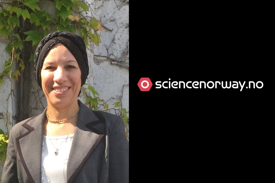 Dr. Maha Othman is pictured alongside the logo for Science Norway.